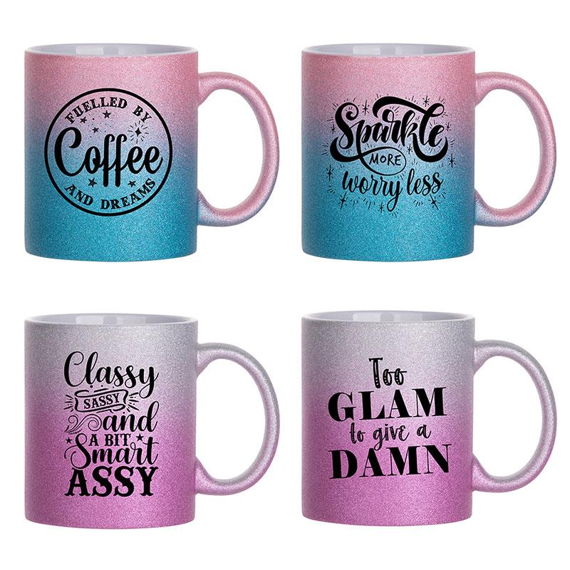 11oz Sparkley Ombré Coffee Mugs