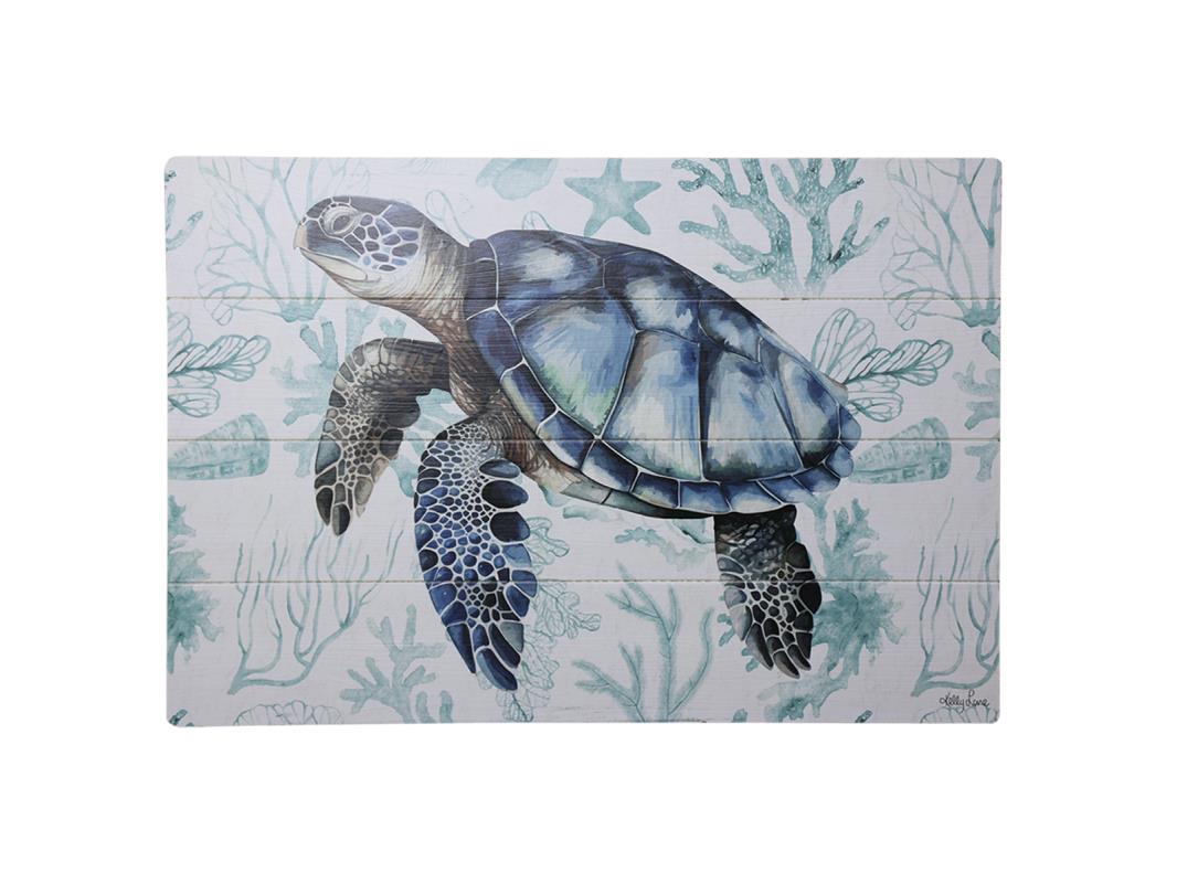40x60cm Coastal Turtle Slat Wall Art By Kelly Lane