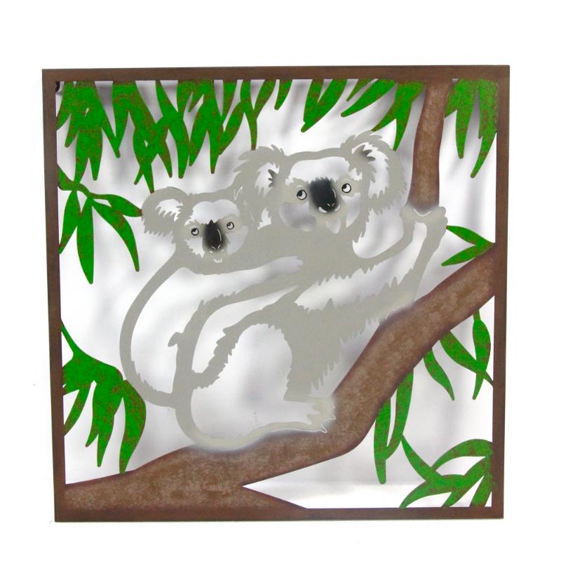 56cm Metal Koala & Baby Wall Art