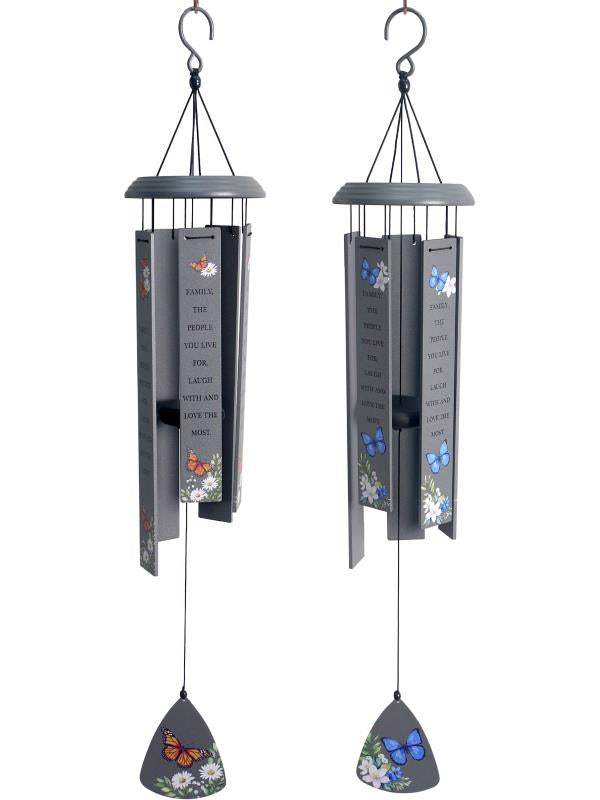 81cm Metal Butterfly Chimes With Inspirational Quotes