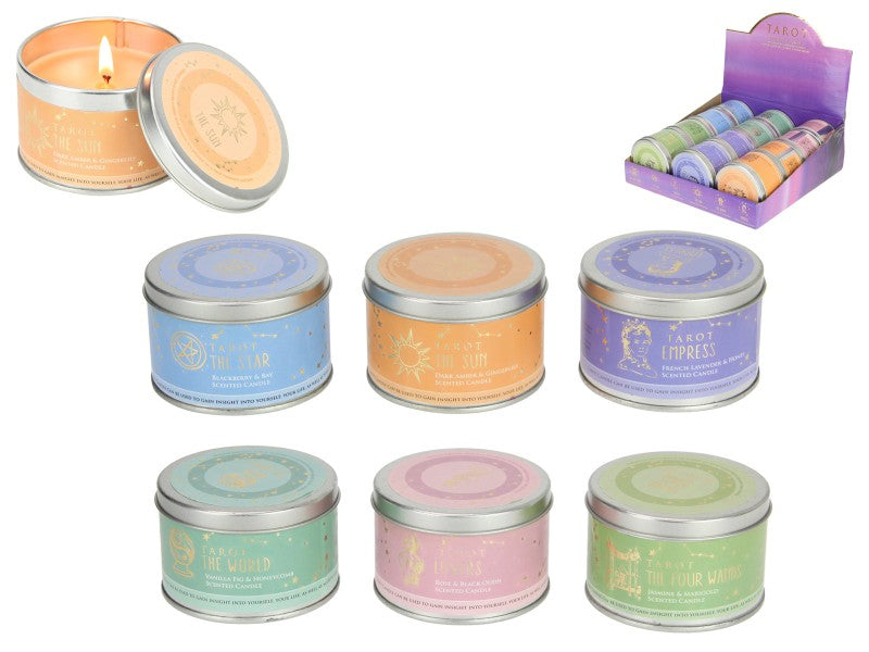 120g Tarot Design Tin Travel Candles - Randomly Selected