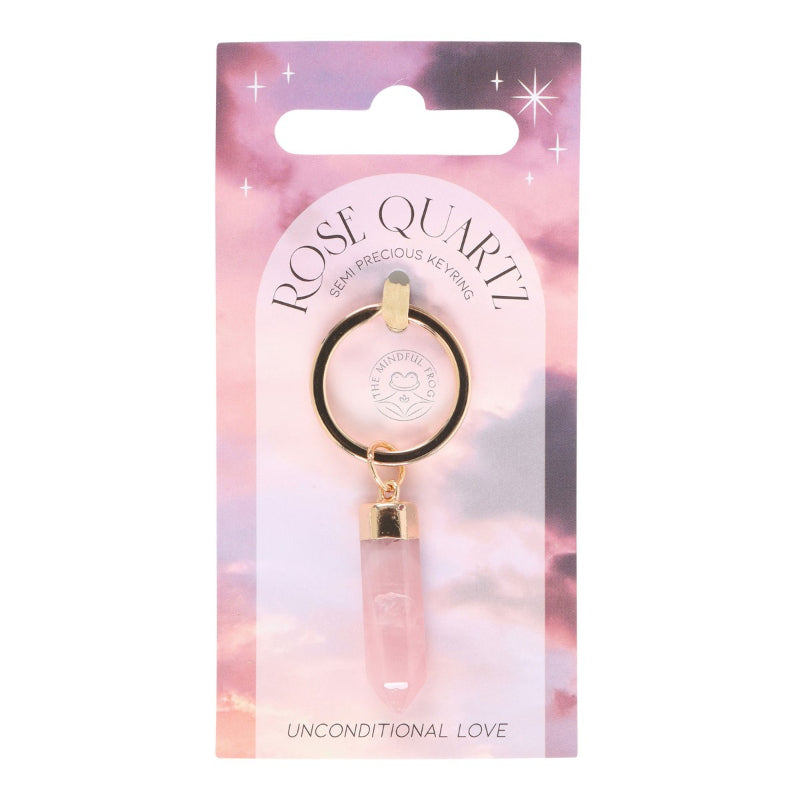 Natural Crystal Point Key Rings