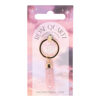 Natural Crystal Point Key Rings