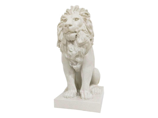 41cm Cream Lion Statue On Base