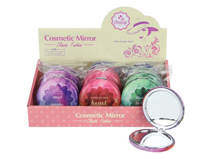 7cm Inspirational Mandala Print Cosmetic Mirrors - Randomly Picked