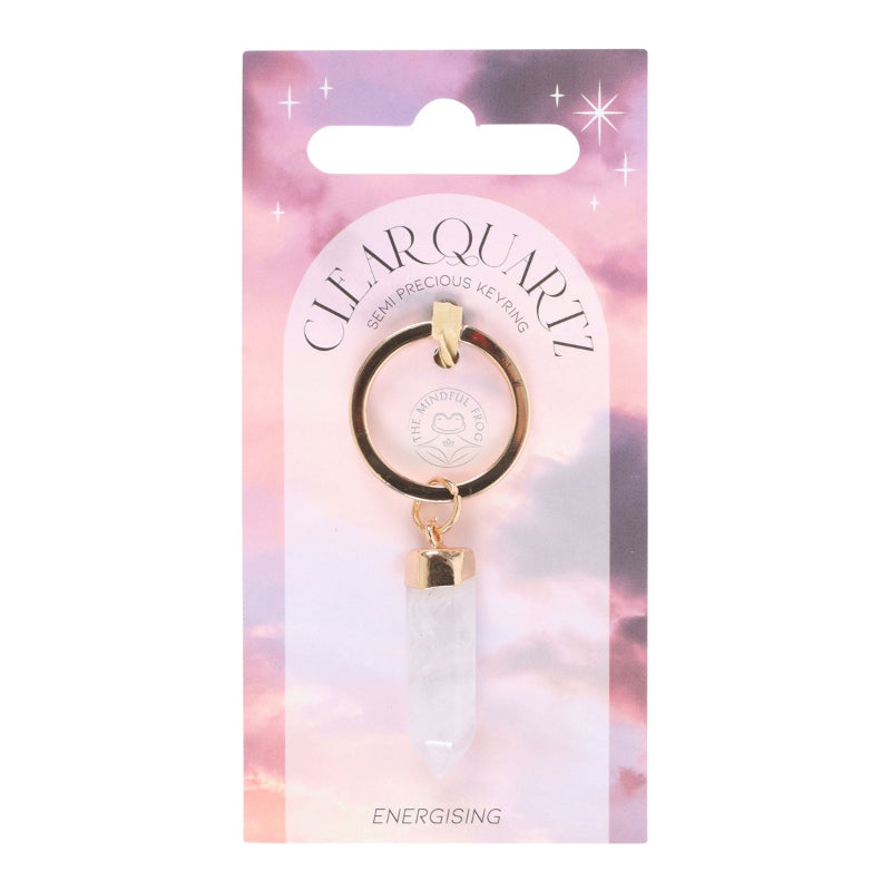 Natural Crystal Point Key Rings