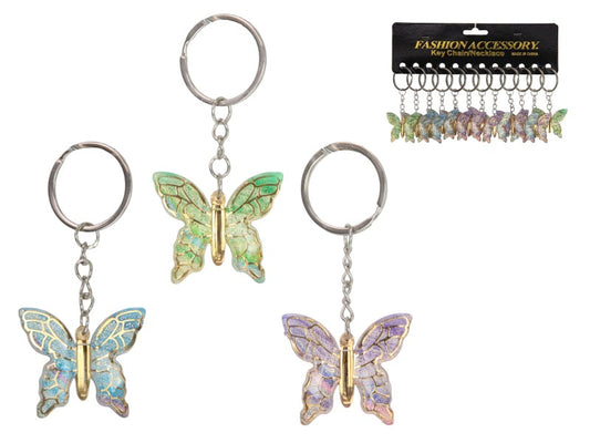 Glitter Butterfly Key Rings