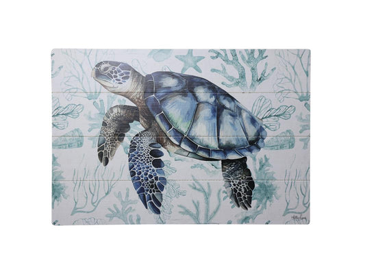 40x60cm Coastal Turtle Slat Wall Art By Kelly Lane
