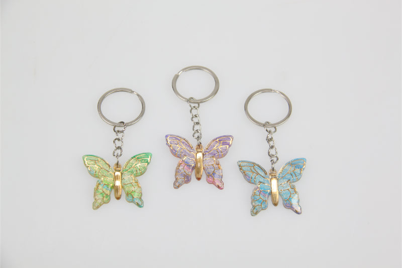 Glitter Butterfly Key Rings