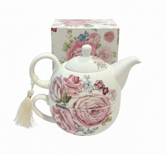 Pink Rose Tea For One Gift Set