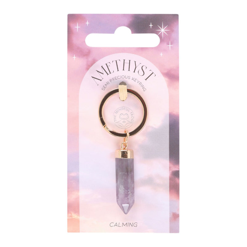 Natural Crystal Point Key Rings