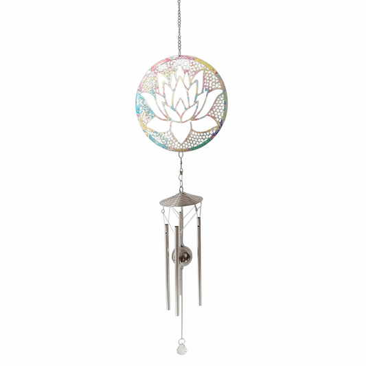 87cm Rainbow Coloured Lotus Flower Windchime