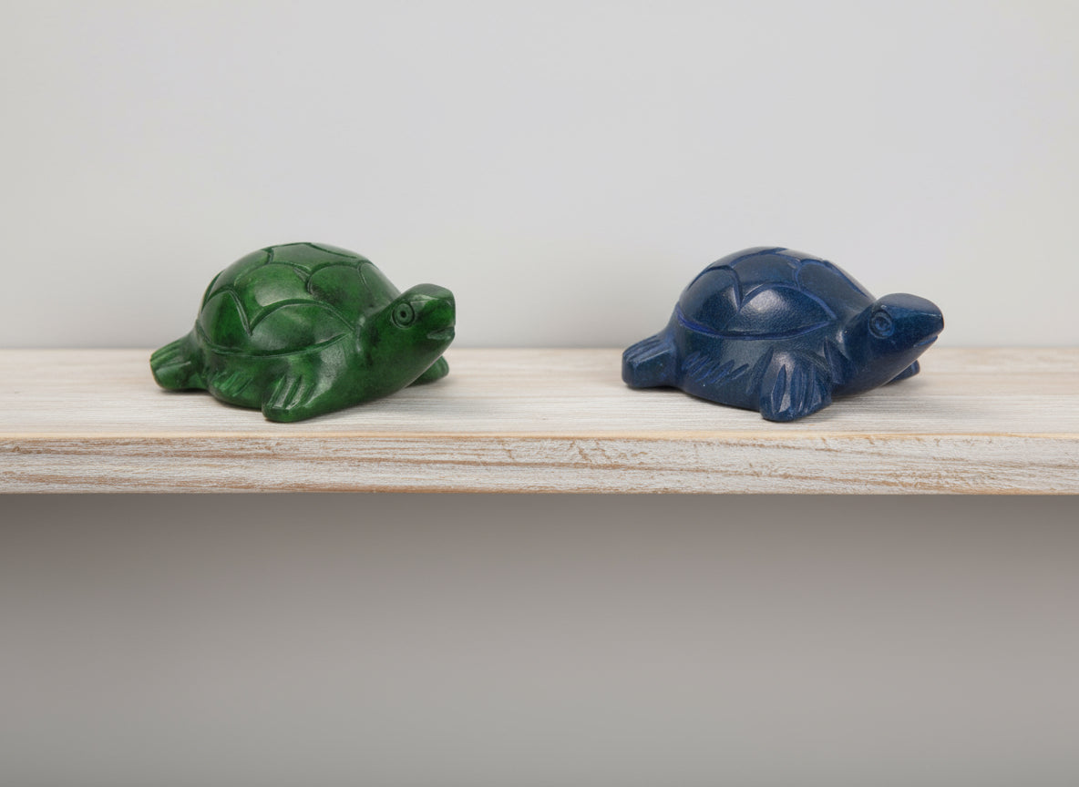 Handcarved Soapstone Turtle Figurines