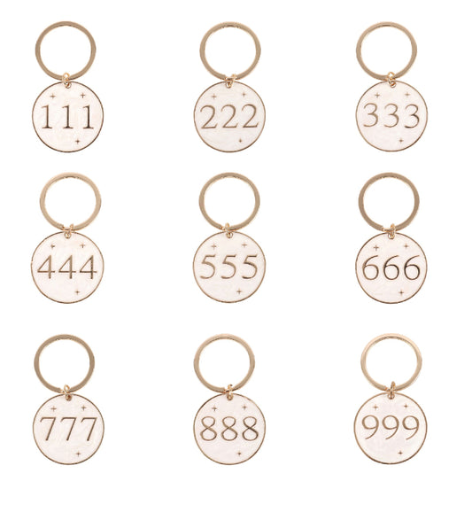Angel Number Metal Key Rings